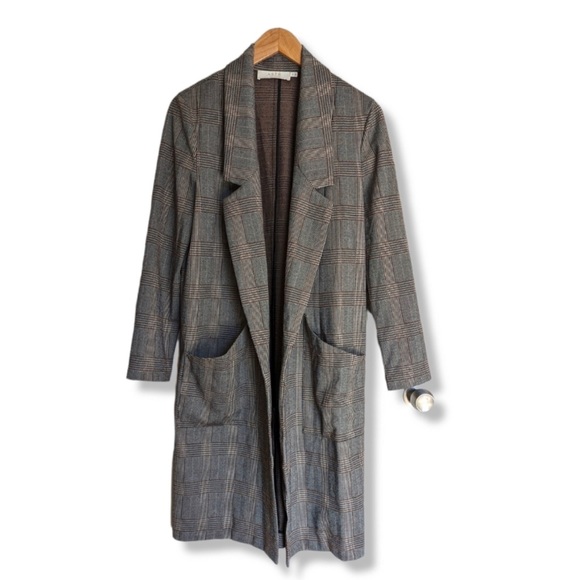 ASTR The Label Oversized Blazer Coat in Black and Brown Micro Plaid: Small - Picture 2 of 8